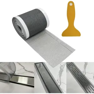 10m Hair Catcher Shower Drain Mesh Sticker, DIY Shower Drain Cover Any Length, Linear Shower Drain Hair Blocker with Removal Tool, Bathroom Accessory