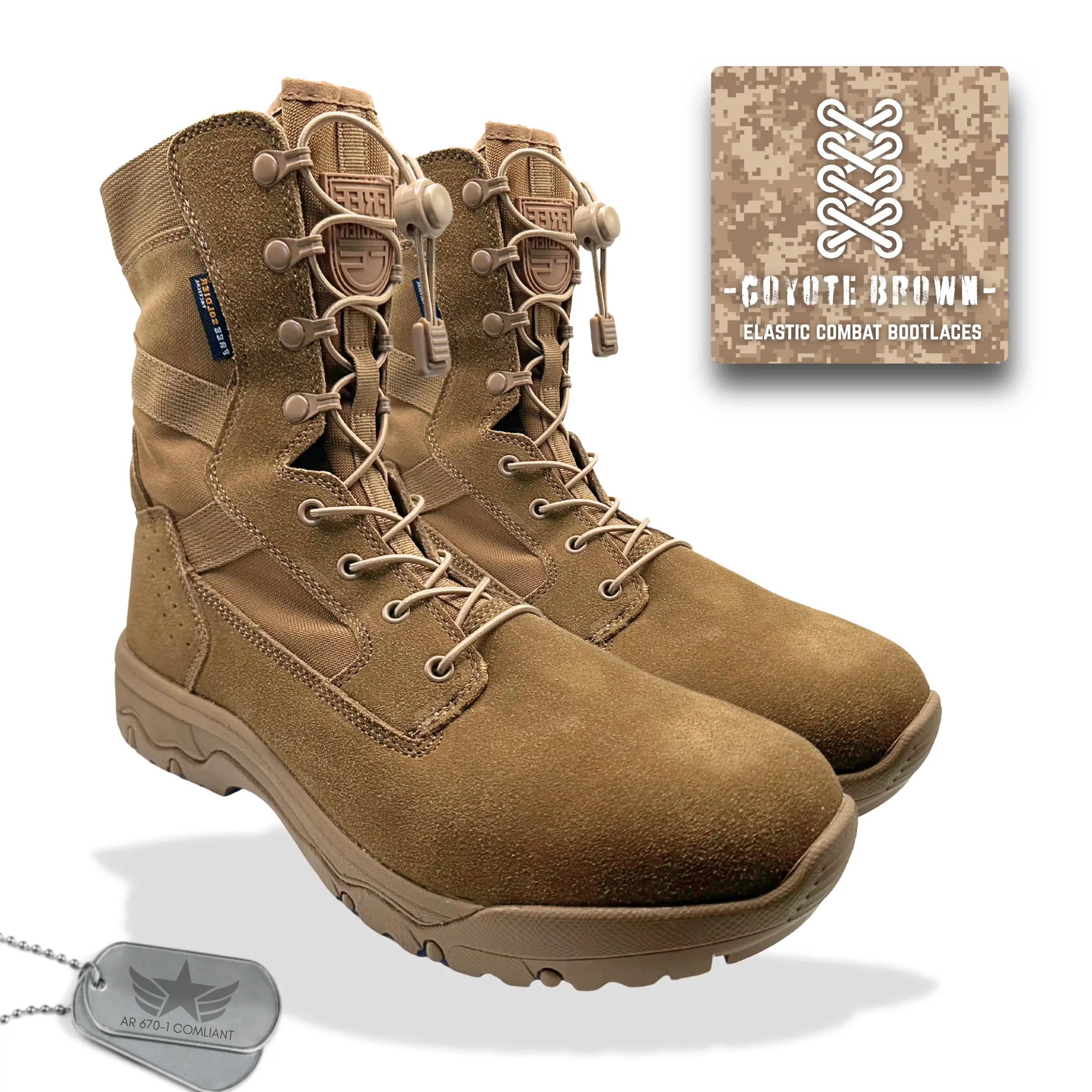 Lacelinks Elastic Combat Bootlaces - High Strength Polyester - Cut to Length 98in