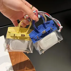 Mini Transparent Car Key Bag Storage Box Small Handbag Pendant Cute Headphone Bag Car Key Bag Small Jewelry Universal Cosmet Organiser Black Audio - Headset