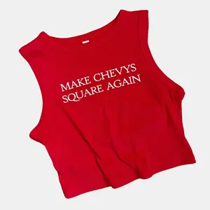 Save the Squares Cropped Tank Top Comfort Casual Automotive