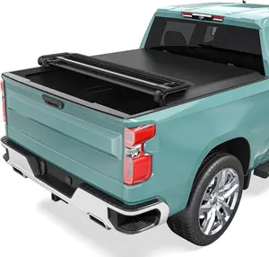 5.8 ft Bed Soft Quad-Fold Truck Bed Tonneau Cover Fit for Chevy Silverado/GMC Sierra 1500 New Body Style 2007-2025, Without Multi-Flex Tailgate