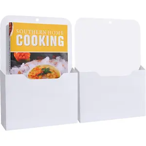 2 Pack Magnetic File Holder, Magnetic Paper Holder for Refrigerator, File Cabinets and Fridge, Magnetic Pocket Wall Hanging File Organizer for Mail Letter Notebook Planners