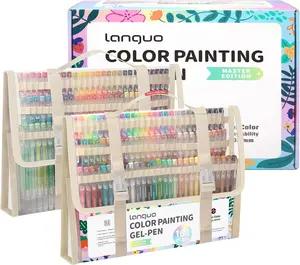 Gel Pens For Coloring, 168 Pack Colored Pens for Black Paper & White Paper, 0.6MM Fine Point Pens for Coloring, Writing, Drawing, Journaling, Note Taking, Office, Home
