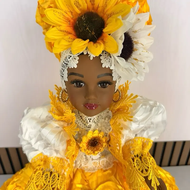 18 In Oshun Theme Spirit Doll, Trendy Outfit Included, Religious Decorative Item for Home Supplies