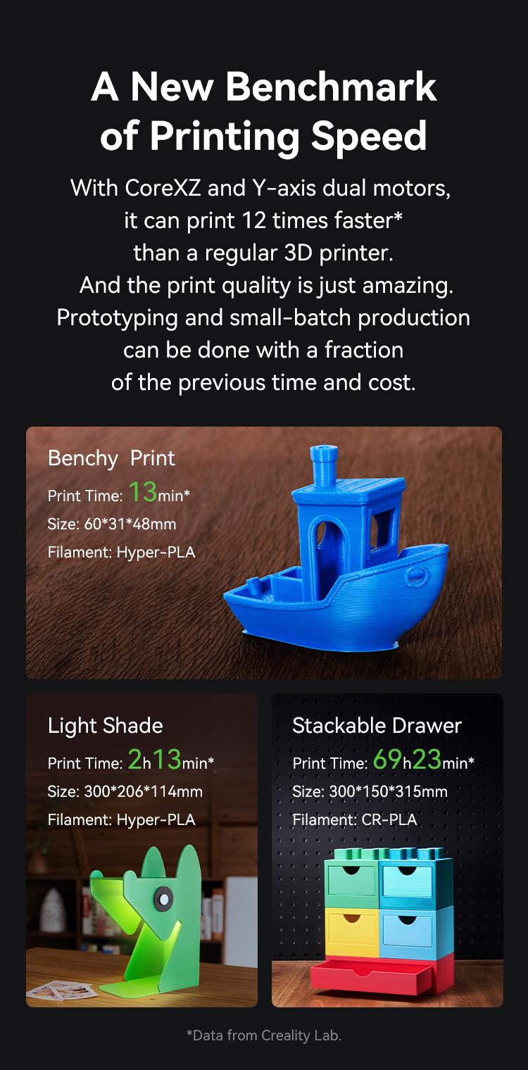 Creality Ender-3 V3 Plus 3D Printer - Dual Motors, CoreXZ Tech, Clog-Free Extruder, and Quick-Swap Nozzle Wifi