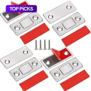 Cabinet Magnetic Catch, Ultra-Thin Cabinet Door Magnetic Catch, Adhesive Cabinet Latch Magnetic Closures, Magnetic Lock for Kitchen Closet Doors, Locking Mechanism