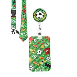Football Badge Clip Set, Adjustable Name Tag Holder, Office Supplies for Coaches, Nurses, Teachers, Daily Use, Retractable Id Clip