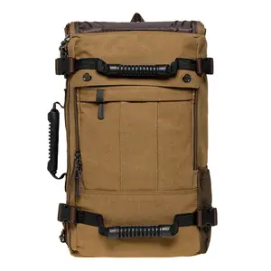 KAUKKO Canvas Travel Backpack Multi-Functional Bag Fits 17" Laptop, Large Capacity Hiking Backpack, Outdoor Casual Daypack ,23.8L