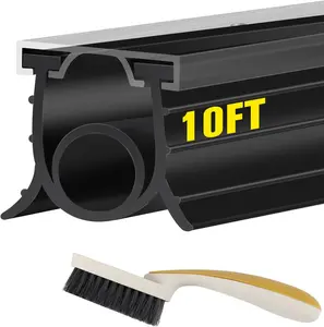 Door Seals Bottom, 3-Sided Seal, of Protection Available.Door Bottom Seal 10 Ft, Door Bottom Seal.Easy to Install (Black)