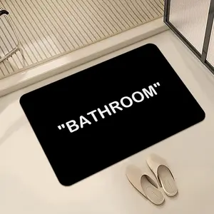 1 piece of comfortable flannel sponge floor mat with letter pattern, thick sponge mat, suitable for comfortable standing, perfect for decorating living rooms, bedrooms, laundry rooms, and offices, Bathroom Decorative Mat