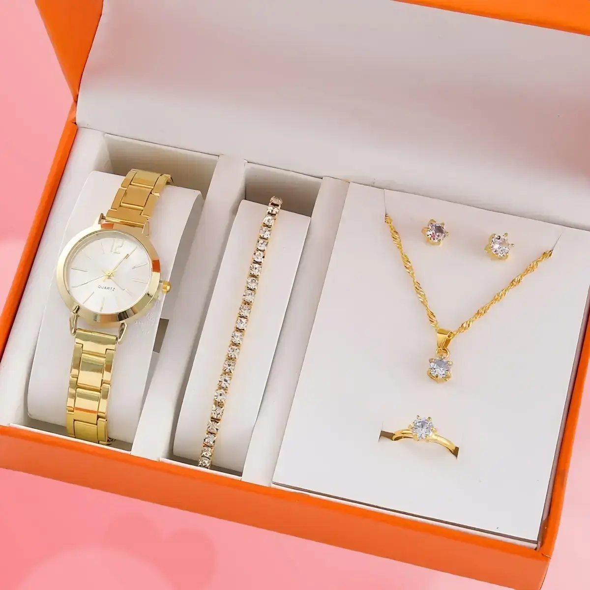 Fashionable Women’s Quartz Watch Bracelet Jewelry Set – Ladies Diamond Wristwatch Gift Set Fashionable Women’s Quartz Watch Bracelet Jewelry Set – Ladies Diamond Wristwatch Gift Set