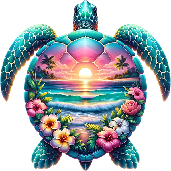 DTF Transfer – CA Sunset Turtle Multi Sizes
