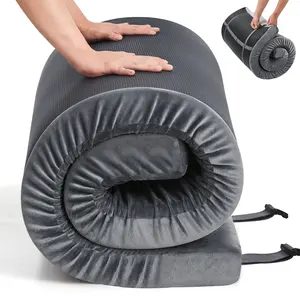 CYMULA Memory Foam Camping Mattress Pad, Portable Roll Up Mattress for Adults, Camping Bed Pads for Sleepover, Car Bed with Storage Strap