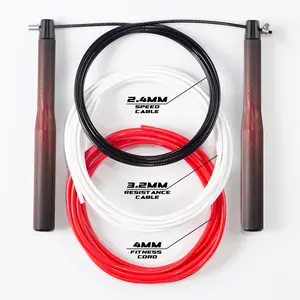 Sports Performance Speed Rope Jump Rope Bundle - 3 Cables for Indoor, Outdoor & Tricks - Made in USA - Premium Jump Rope for Fitness with Aluminium 6.5" Long Handles - Versatile Workout Jump Rope for Cardio Training