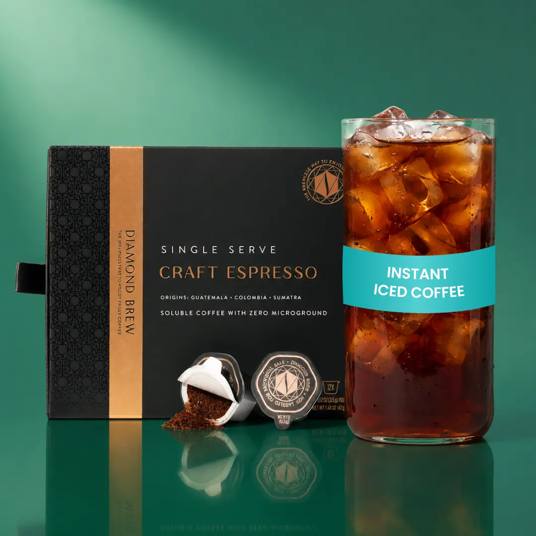 Craft Espresso Iced or Hot Coffee I 160mg Caffeine 100% Arabica Sugar-Free No Additives | Gut Friendly Single Serve Hot Iced Cold Brew Coffee