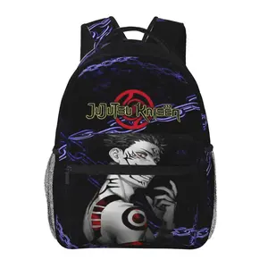 Jujutsu Kaisen backpack with large capacity — Jujutsu Kaisen laptop backpack for daily commuting, business, hiking, casual cartoon Jujutsu Kaisen merchandise travel daypack school bag for kids, women, men, and gift giving