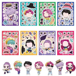 Toy Puzzle Sticker Packs DIY Handmade Craft Waterproof Reusable, Flat Stickers for Creative Projects, Perfect for Kids and Adults, Sticker Sheets
