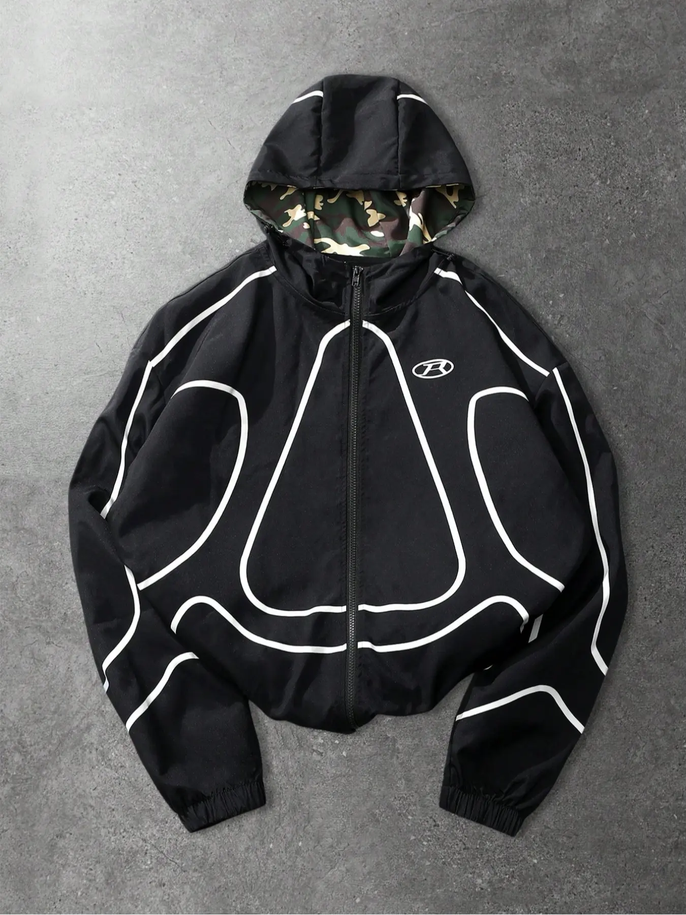 Men's Casual Tech Windbreaker Jacket, Casual Athletic Jacket, Casual Sportswear Jacket, Casual Sports Jacket, Y2K Style Patchwork Waterproof Outerwear, Loose Fit Winter Streetwear, Outdoor Fall Fashion