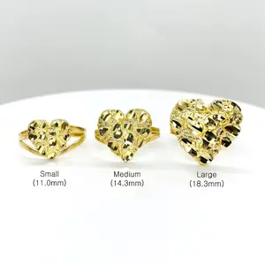 Heart Nugget Ring 14k Gold Plated Elegant Gift For Her