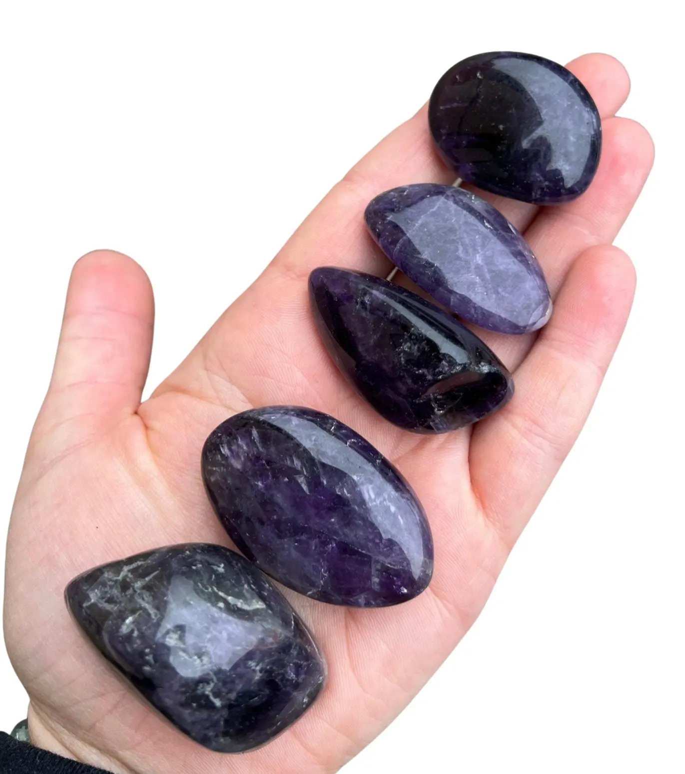 Dark Amethyst Crystal Pebble Tumbled Stone