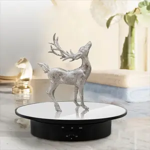 20cm 3-Speed Smart Mirror Electric Rotating Platform for Jewelry Photography Live Display, Adjustable Speed Rotation Stand