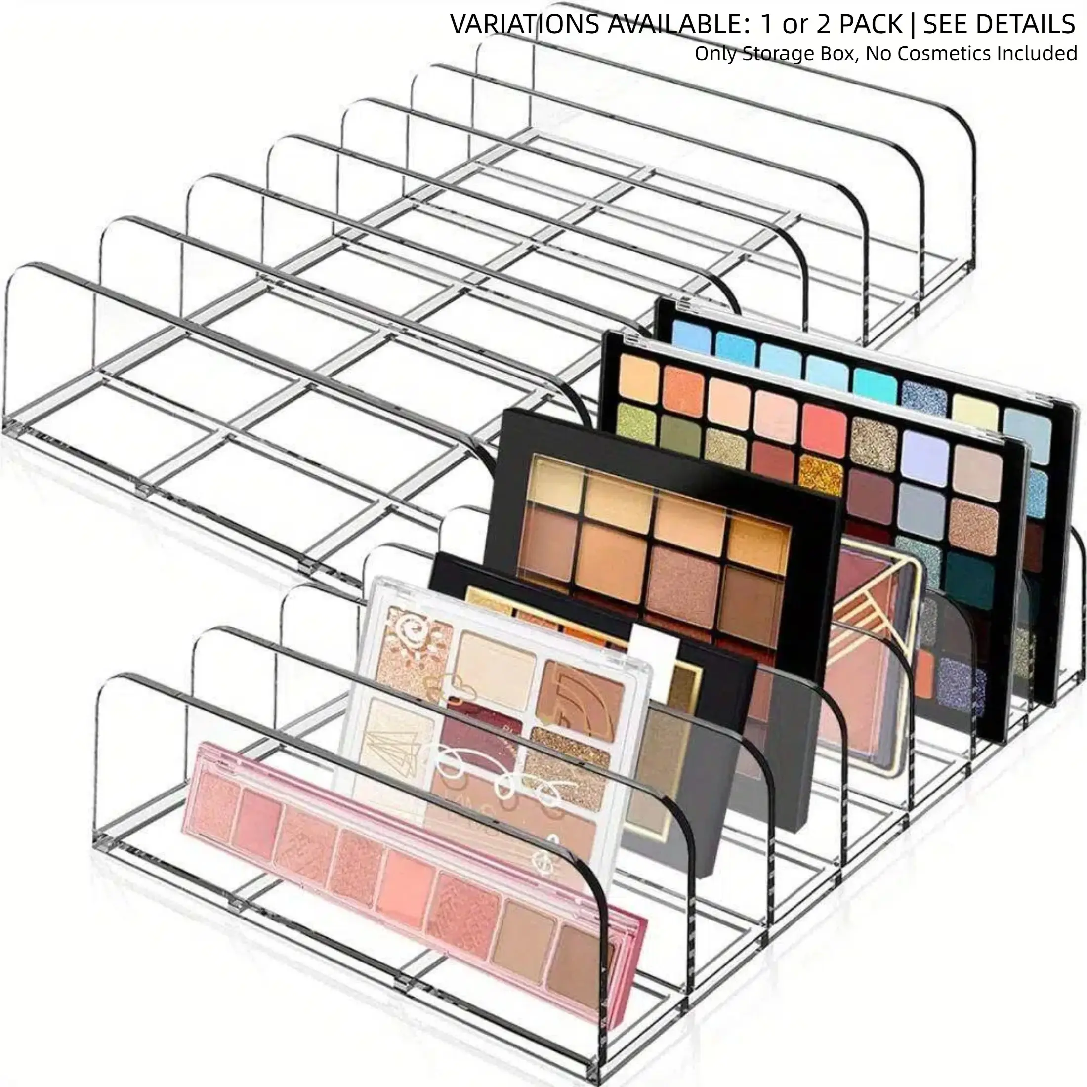 Eyeshadow Palette Makeup Organizer Box, 7 Section Eyeshadow Storage Holder, Cosmetic Organizer for Vanities, Bathroom Countertop, Cabinets, Cosmetics Organizer Storage, Makeup Tool Organizer, Makeup Tray, Beauty Supplies Organizer, Cosmetic Organiser