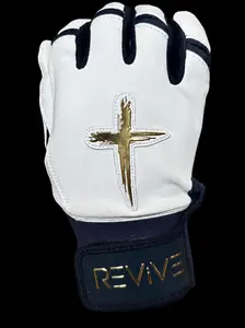 Navy and Metallic Gold Batting Gloves