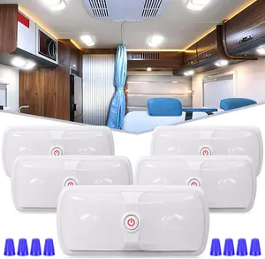 Nilight 5pcs 12V RV Interior Lights LED Ceiling Double Dome Light with ON Off Switch Lighting Natural White 4000-4500K for Car Trailer Camper Boat