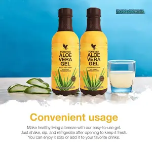 Forever Living Forever Aloe Vera Gel 99.7% Pure Inner Leaf Juice Preservative-Free 33.8 fl oz Pack of 2 for Cleansing & Immune Support