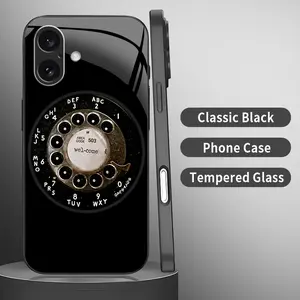 Retro Rotary Dial Telephone Art Phone Case | Cool Black Glossy Glass Feel 2D Printed Cover | Vintage Gift for 【iPhone & Samsung】-952