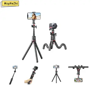 stent extendable stand selfie stick tripod  selfie accessory upgraded stand tripod for content creator filming accessory phone selfie phone tripod wiht remote live streaming tripod