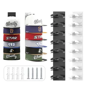 2 baseball cap storage racks, wall-mounted hat racks, wall-mounted hat hooks, can hold up to 16 hats; Suitable for closet doors and walls. Decor Hanging