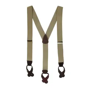 CTM Men's Elastic Button End Suspenders