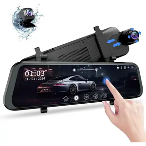 Mirror Dash Cam Front and Rear, Dual Dashcam 1080P Backup Rear View Camera,10 inch Full Touch Screen, Loop Recording,Parking Monitor 170° Wide Angle (J12)