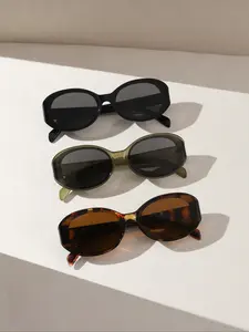 Unisex Retro Tortoiseshell Oval Frame Trendy Casual Sunglasses, UV Protection Fashion Eyewear for All Seasons, Casual Daily Use Outdoor Accessories