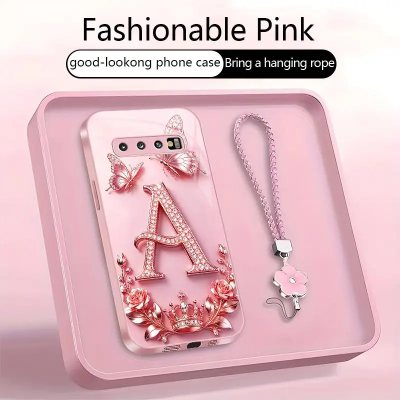 Suitable for [Galaxy S10 ] High-end, stylish letter-patterned phone case, 2D printed pattern, not 3D,full-coverage protection, free lanyard included,Purchase now and enjoy free shipping immediately！YM99