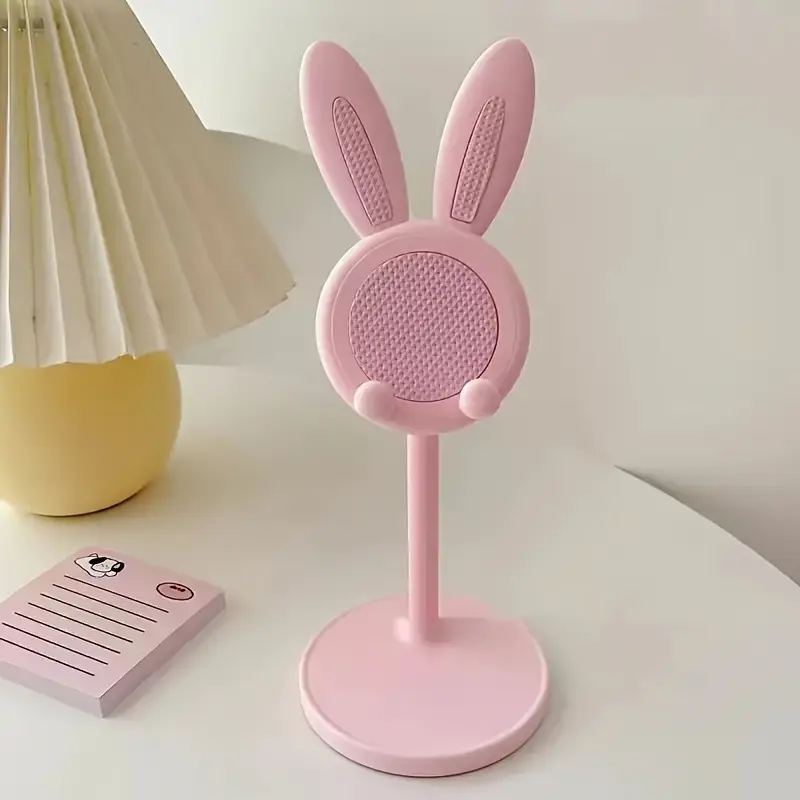 Cute Rabbit Design Desktop Phone Holder - Adjustable-Height Universal Smartphone Mount, Desk Accessories for Home Office Kitchen Use,sohochic