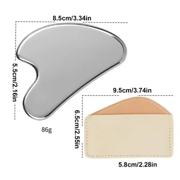Gua Sha Facial Tools, Stainless Steel Guasha Tool for Face & Body, Manual Massage Tool for Jawline Sculpting and Puffiness Reducing, Gua Sha Facial Massage Tool, Skin-Care Gift