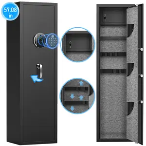 Large Gun Safe, Biometric Fingerprint Rifle Gun Safe, Gun Safes for Home Rifle and Pistols with LCD Screen Keypad and Silent Mode, Gun Safes for Rifles and Shotguns, Home Security Safe