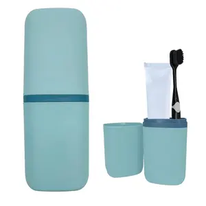 Portable Toothbrush Holder Travel Case with Cup, Ideal for Camping, School, Business Trips, Bathroom Use, Compact Storage Solution