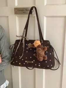 Women's New Retro Print Tote Bag, Large Capacity Commuter Shoulder Crossbody Handbag, Ideal New Year Gift, Fashionable and Versatile, Casual Crossbody Bags