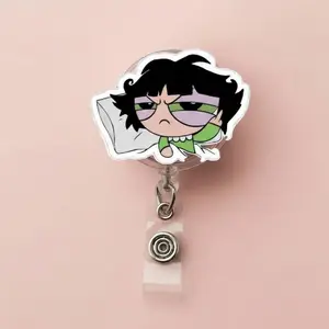 Power puff girls Retractable ID Badge Reel Office Accessory Unique Gift for Nurses, Doctors, Teachers and Medical Staff Coworkers