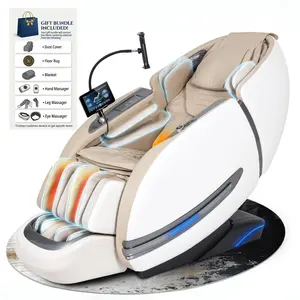3xrelax Massage Chair BV-2 Shiatsu Massage Chair with Zero Gravity mode, Thai Massage mode, Heating, S & L shaped Track, Voice Control & Remote Control, Phone Holder, Remote Phone Controller, 2026 New, Creamy/Black/Dark Brown
