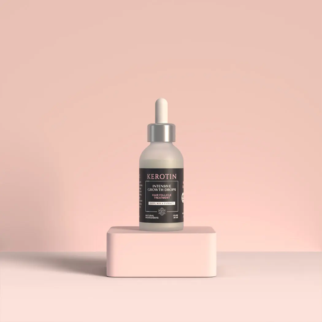 Kerotin Intensive Growth Drops - Natural Scalp Serum with Apple Stem Cells & Gotu Kola for Thinning Hair - 1oz