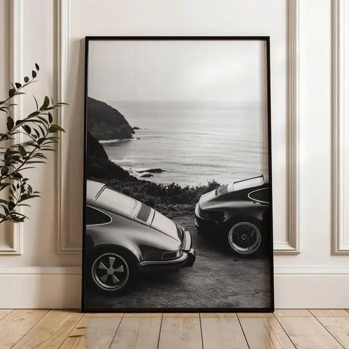 Black And White, Vintage Car Poster, Retro Luxury Car Wall Art, Product without No Frame
