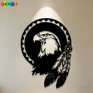 1pc Eagle Dreamcatcher Metal Wall Art,Eagle Dreamcatcher Statue Mural, Ideal Gift for New Year, Thanksgiving, Tribal Decor Enthusiasts, Weather-Resistant Metal Wall Decor Wall Sculptures, Perfect for Outdoor Wall & Garden Fence, Unique Home Decor Accent