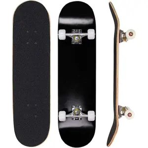 31*8 Inch Maple Wood Complete Skateboard Double Kick Concave Beginner Skateboard for Kids Teens Adults