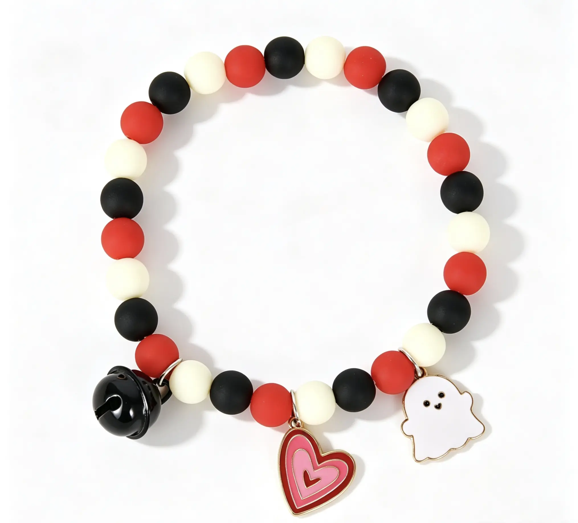 Halloween Pet Collar with Pumpkin Head, Ghost Shape Beaded Funny Pendant, Cute Look Cat Necklace Pet Neck Accessory