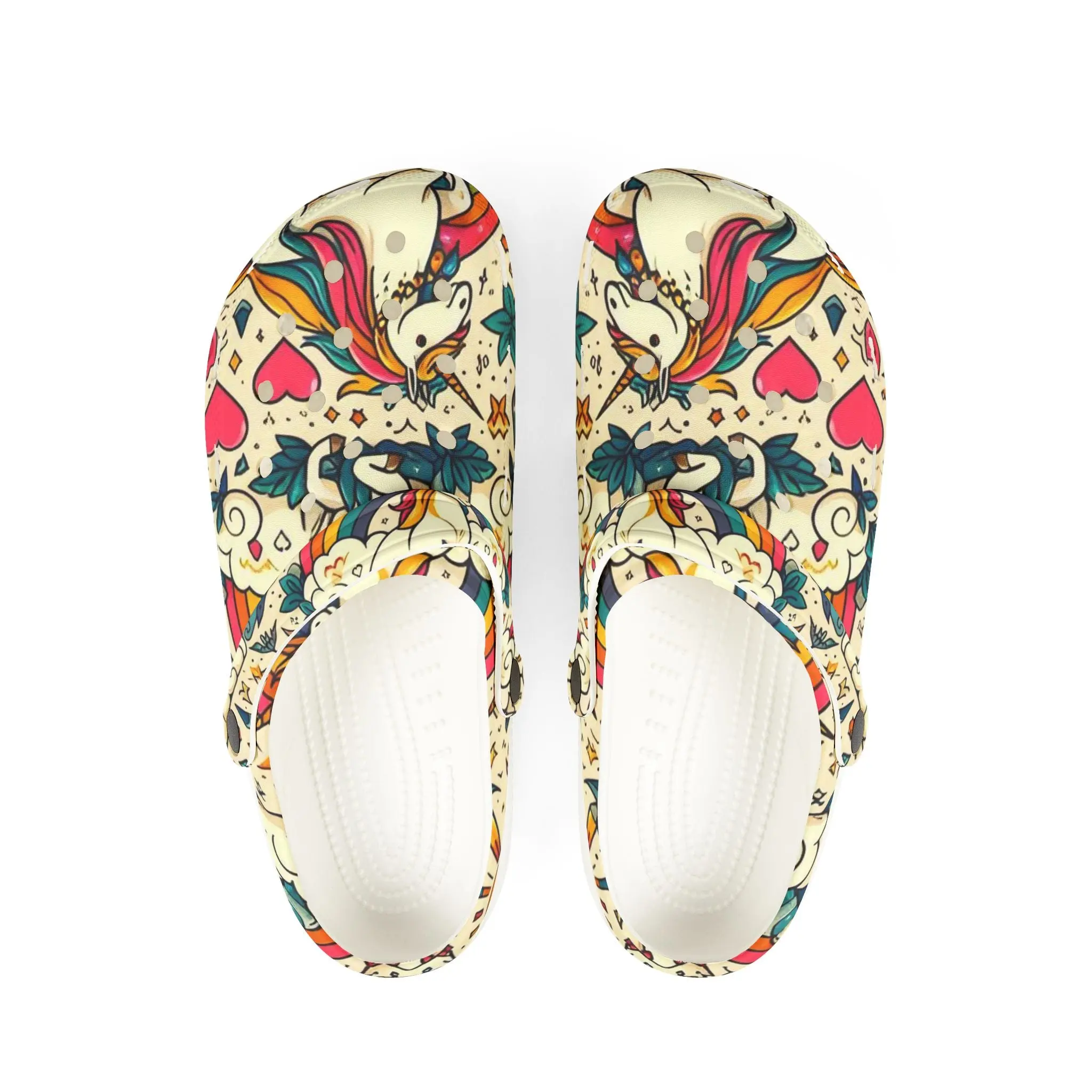 Unicorns and Rainbows - EVA Foam Rubber Shoes (AOP) Footwear Women