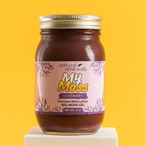 My Moss Sea Moss Gel – Elderberry | Wildcrafted Superfood, 100% Organic, Raw Seamoss gel, Vegan, Mineral-Rich, Vitamin-Rich, No Preservatives,